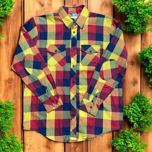 Nike Yellow and Blue Casual Button Down Shirt
